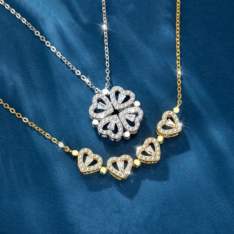 Colar Feminino da sorte de Trevo e 4 Corações Ótimo pra você ou pra dar de presente presente