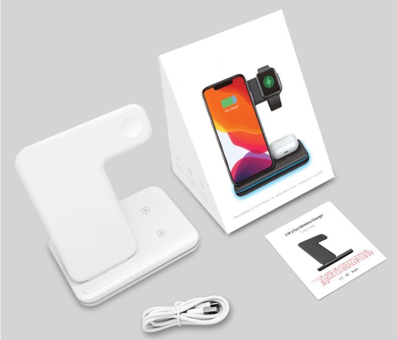 Carregador Celular de Indução Iphone, Android, Relógio, Airpods Smart Hub 3 em 1
