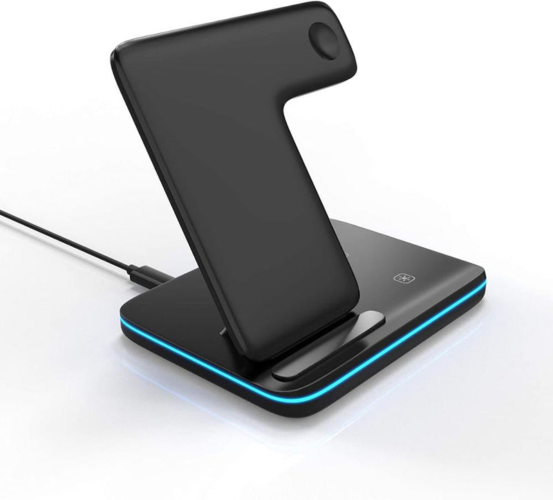 Carregador Celular de Indução Iphone, Android, Relógio, Airpods Smart Hub 3 em 1