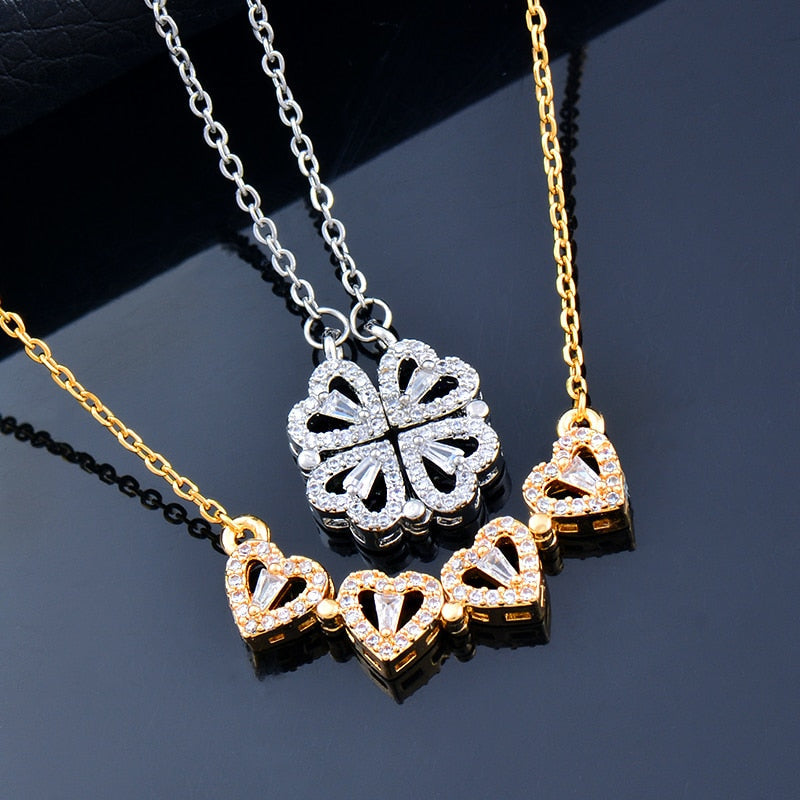 Colar Feminino da sorte de Trevo e 4 Corações Ótimo pra você ou pra dar de presente presente