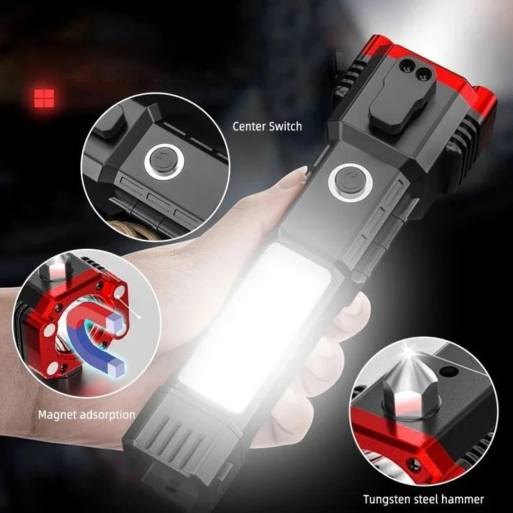 Lanterna Tática 4 em 1 com Powerbank Integrado  Super Potência Cor da luz Branco com longo alcance Lanterna Ultra Flashlight