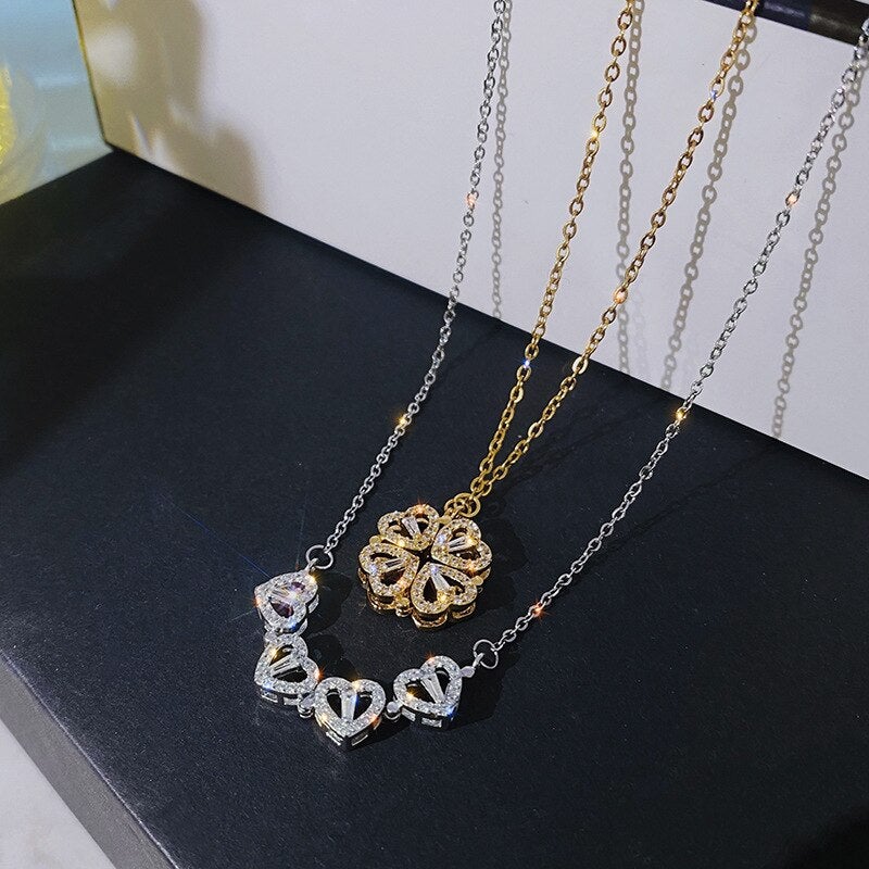 Colar Feminino da sorte de Trevo e 4 Corações Ótimo pra você ou pra dar de presente presente