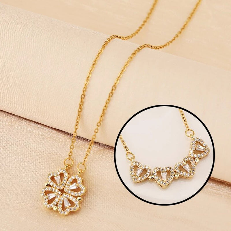 Colar Feminino da sorte de Trevo e 4 Corações Ótimo pra você ou pra dar de presente presente